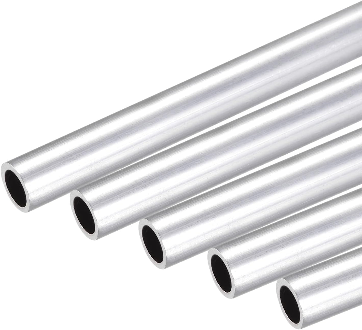 6063 Aluminum Round Tube 10mm OD 8mm Inner Dia 250mm Length Pipe Tubing 5 Pcs