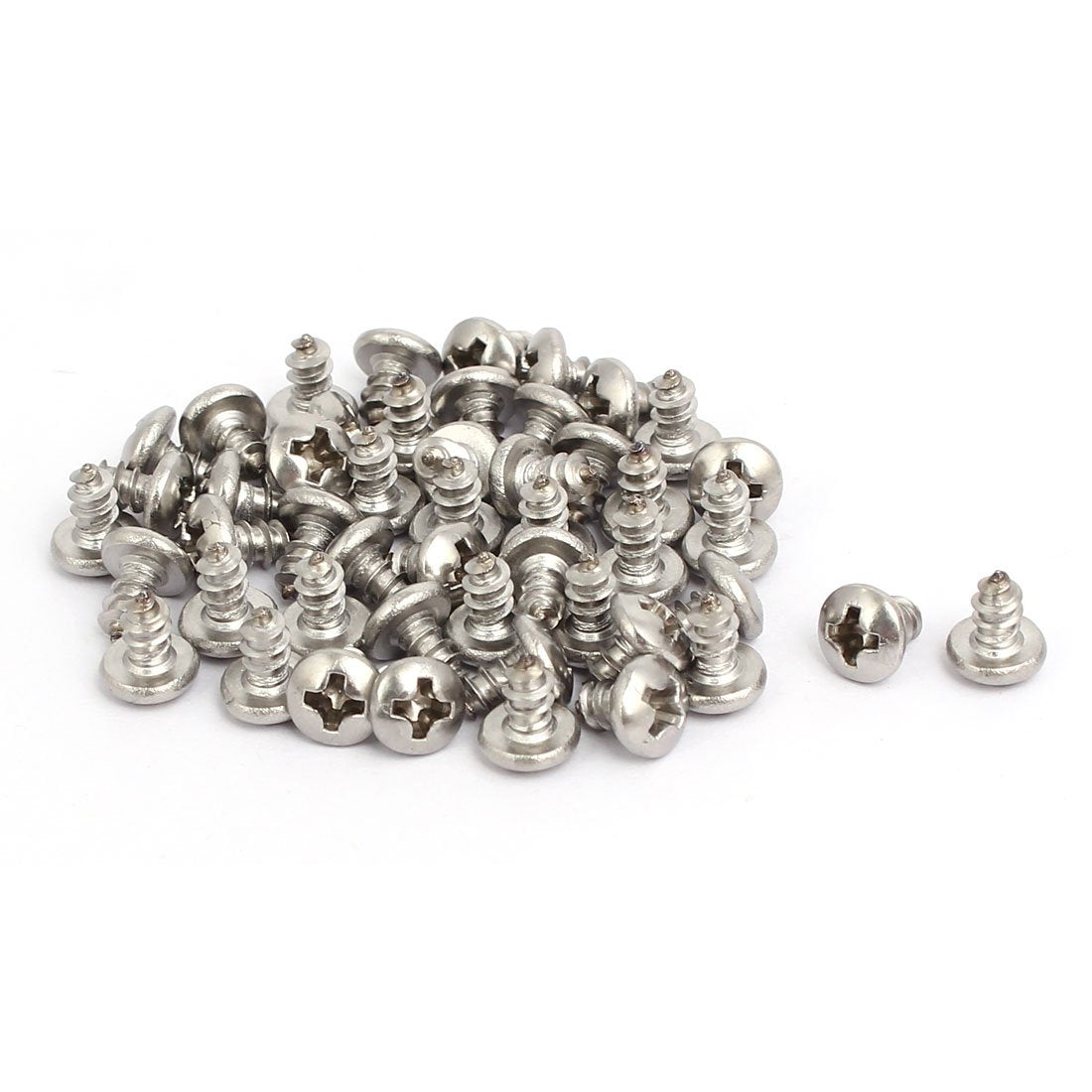 M3.5x6mm 304 Stainless Steel Phillips Round Pan Head Self Tapping Screws 50pcs