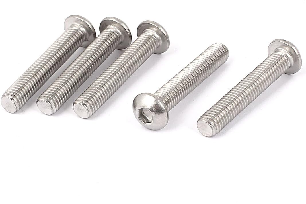 M8 x 45mm Stainless Steel Button Head Socket Cap Screw 5 Pcs