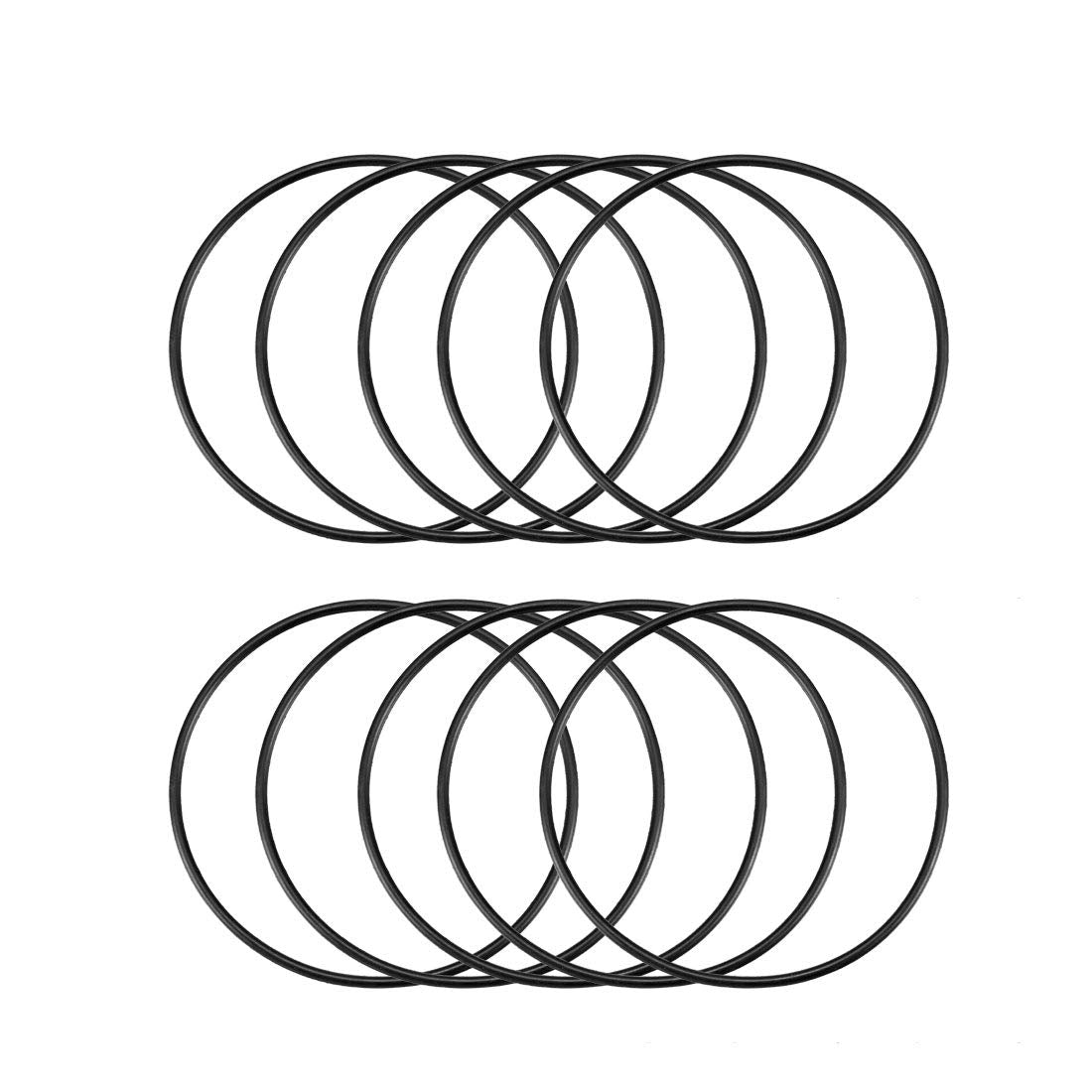 Nitrile Rubber O-Rings 66mm OD 62mm ID 2mm Width, Metric Sealing Gasket, Pack of 10