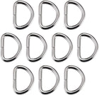 LinkMejor 10pcs Metal D Ring 1"(25mm) D-Rings Buckle for Hardware Bags Belts Craft DIY Accessories Silver Tone