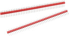 20pcs Male Pin Header,40 Pin 2.54mm Straight Single Row Breakable Header Connector PCB Pin Strip,Red