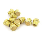 10Pcs Flat Pneumatic Noise Muffler Filter Gold Tone 1/8PT Male Thread