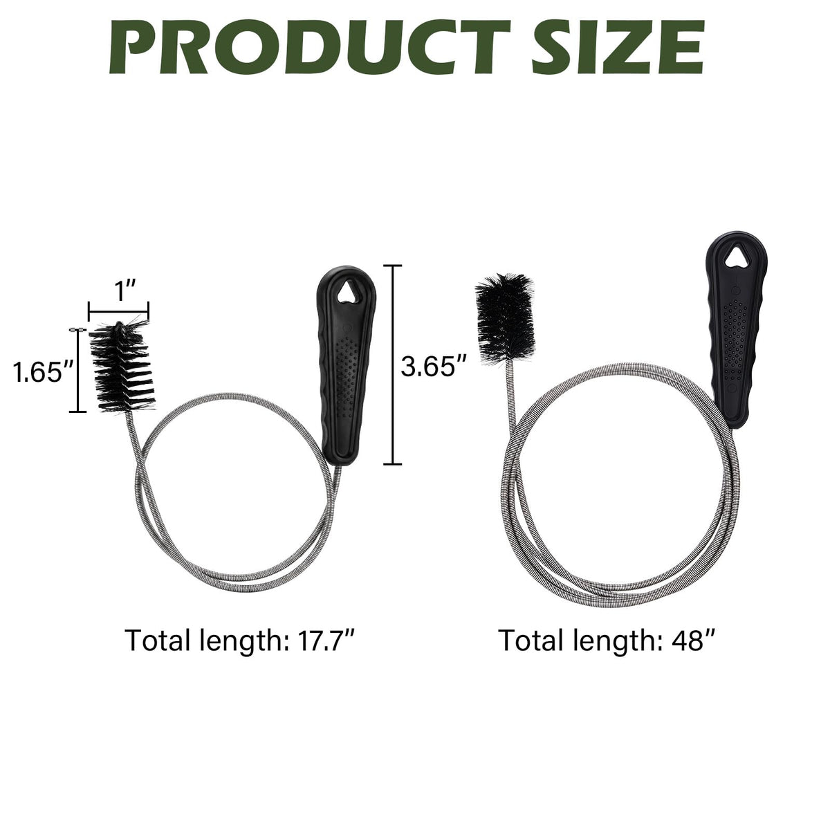 LinkMejor Escoba Desengrasante Flexible, 48" & 17.7" Limpia Tubos para Fregaderos
