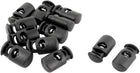 LinkMejor Plastic Outdoor Single Hole String Cord Lock Clamp Toggle Spring Stop 12pcs Black