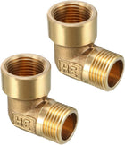 Brass Elbow Pipe Fitting 90 Degree 3/8 BSP Male X 3/8 PT Female Coupler 2pcs