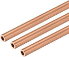 Copper Round Tube, 5mm OD 1mm Wall Thickness 300mm Long Straight Pipe Tubing 3 Pcs