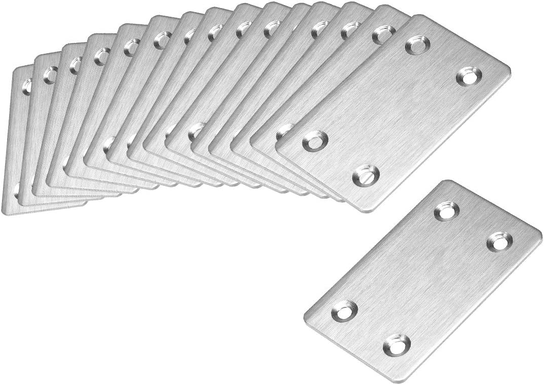 Repair Plate, 60mm x 38mm, Flat Fixing Mending Bracket Connector, 16 Pcs