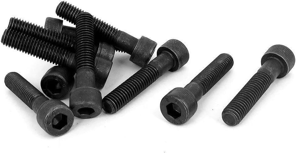 M8 x 40mm 12.9 Alloy Steel Hex Socket Head Cap Screws Bolt Black 10pcs