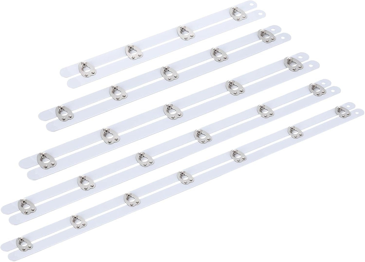 5 Set Corset Busk, 8,10,11,12,14 Inch White Steel Boning Support with Silver Buttons Spring Steel Corset Busk Corset Boning for Sewing Corset Making Gown Wedding Dress