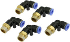 6mm x 1/4" PT Push In One Touch Connector Quick Fittings 5 Pcs