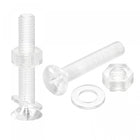 M8 x 50mm Plastic Phillips Machine Screws with Nuts and Flat Washers, PC Flat Head Machine Bolts Transparent 20 Sets