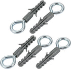 5pcs 8mmx40mm Self Drilling Drywall Anchor Gray w 12.5mm Zinc Plated Inner Dia Screw Hook Eye