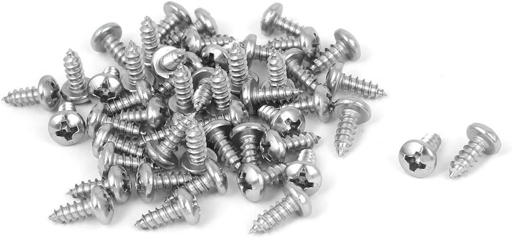 #6 M3.5x9.5mm Phillips Round Pan Head Self Tapping Screws 50pcs