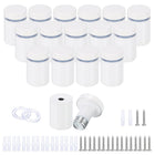 16 Pcs 3/4"x1-1/4" Standoff Screws, Stainless Steel Bathroom Mirror Wall Mounting Hardware Kit with Screws & Anchors for Acrylic Glass Sign Advertising Picture Frame, White