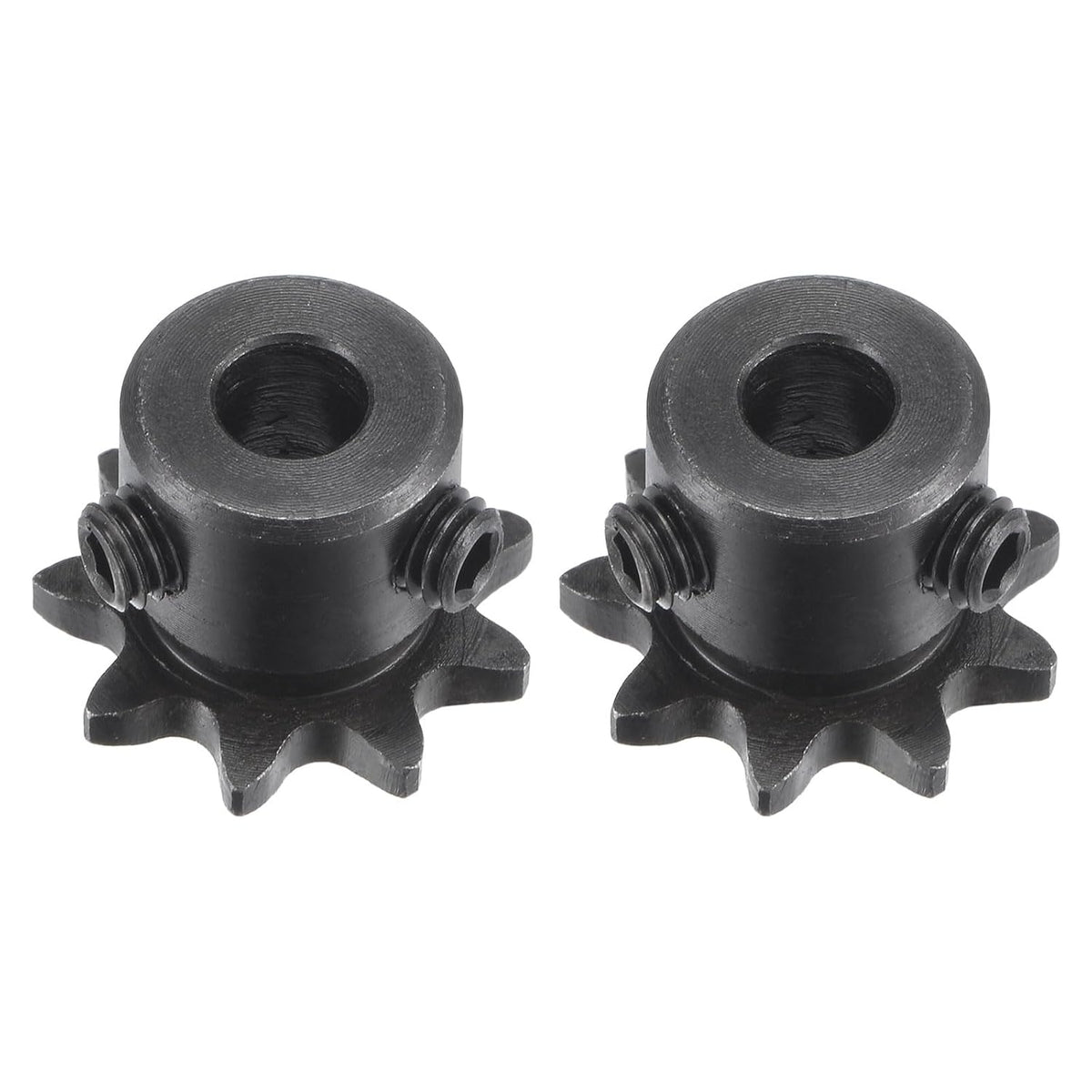 #25 Chain Roller Sprocket, 6.35mm Bore 1/4" Pitch 9 Tooth Single Strand Chain Sprocket, C45 Carbon Steel 25 Roller Chain Sprocket with Set Screws for ISO 04C Chain, 2Pcs