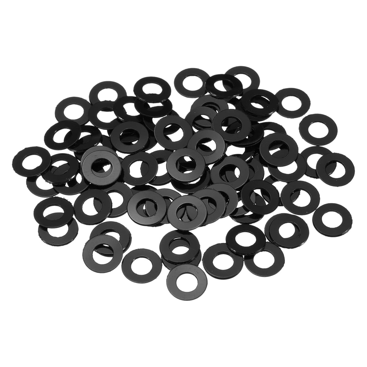 120Pcs M4 Nylon Flat Washers Plain Washer 4mm ID 8mm OD 0.5mm Thick Plastic Spacers for Screws Bolts Garden Faucet Plumbing Repair, Black