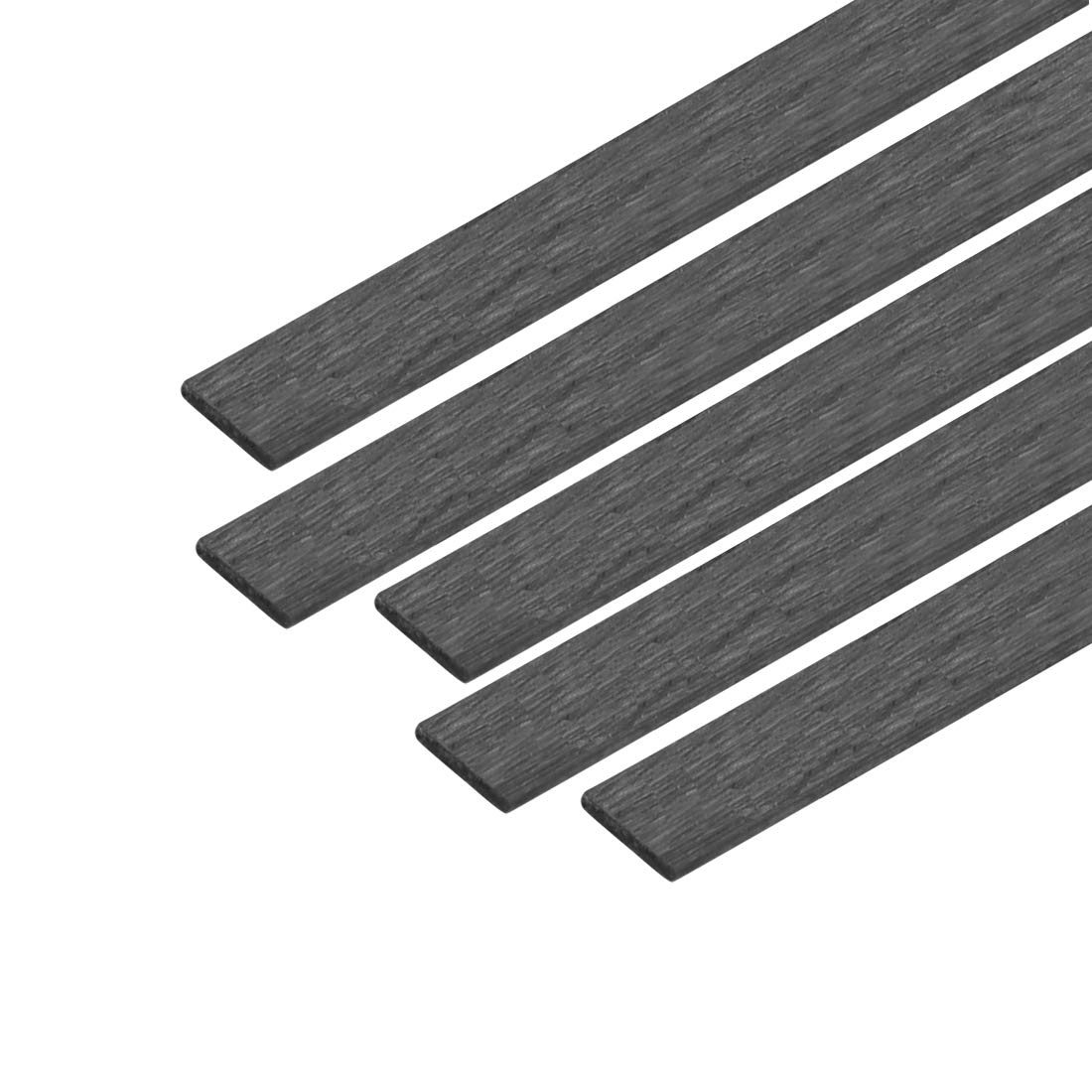 Carbon Fiber Strip Bars 0.5x3mm 200mm Length Pultruded Carbon Fiber Strips for Kites, RC Airplane 5 Pcs