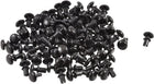 100 Pcs 3mm Bottom Dia Nylon Removable Push Head Fasteners Rivets Black