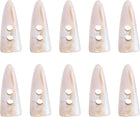 10Pcs Resin Toggle Buttons, 40mm/1.6" Double Holes Tooth Shape Sewing Wood Buttons for DIY Sweater Clothing Accessories, Beige