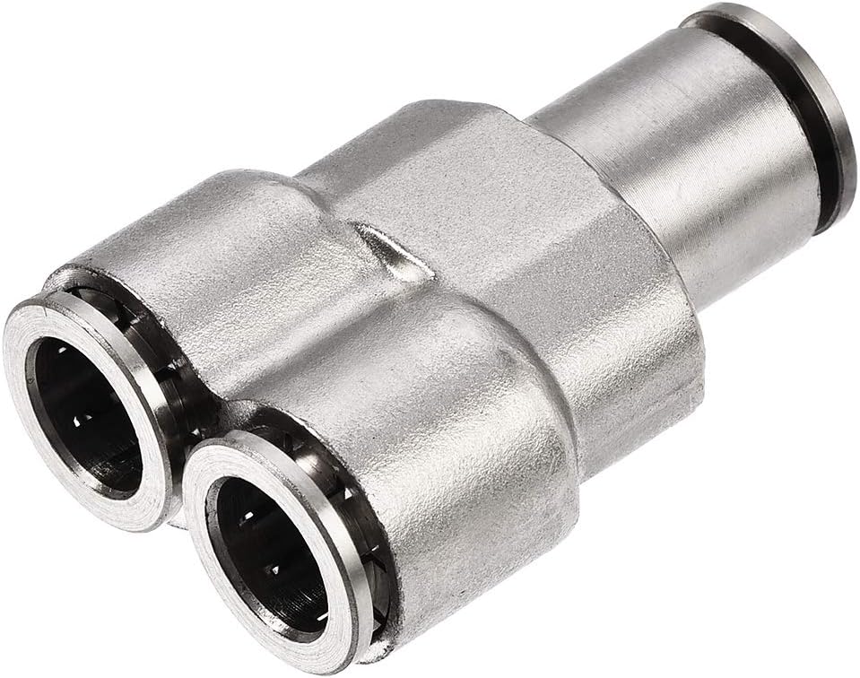 Push to Connect Fittings Y Type Tube Connect 10mm OD Tube Fittings Push Lock Silver Tone