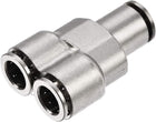 Push to Connect Fittings Y Type Tube Connect 10mm OD Tube Fittings Push Lock Silver Tone