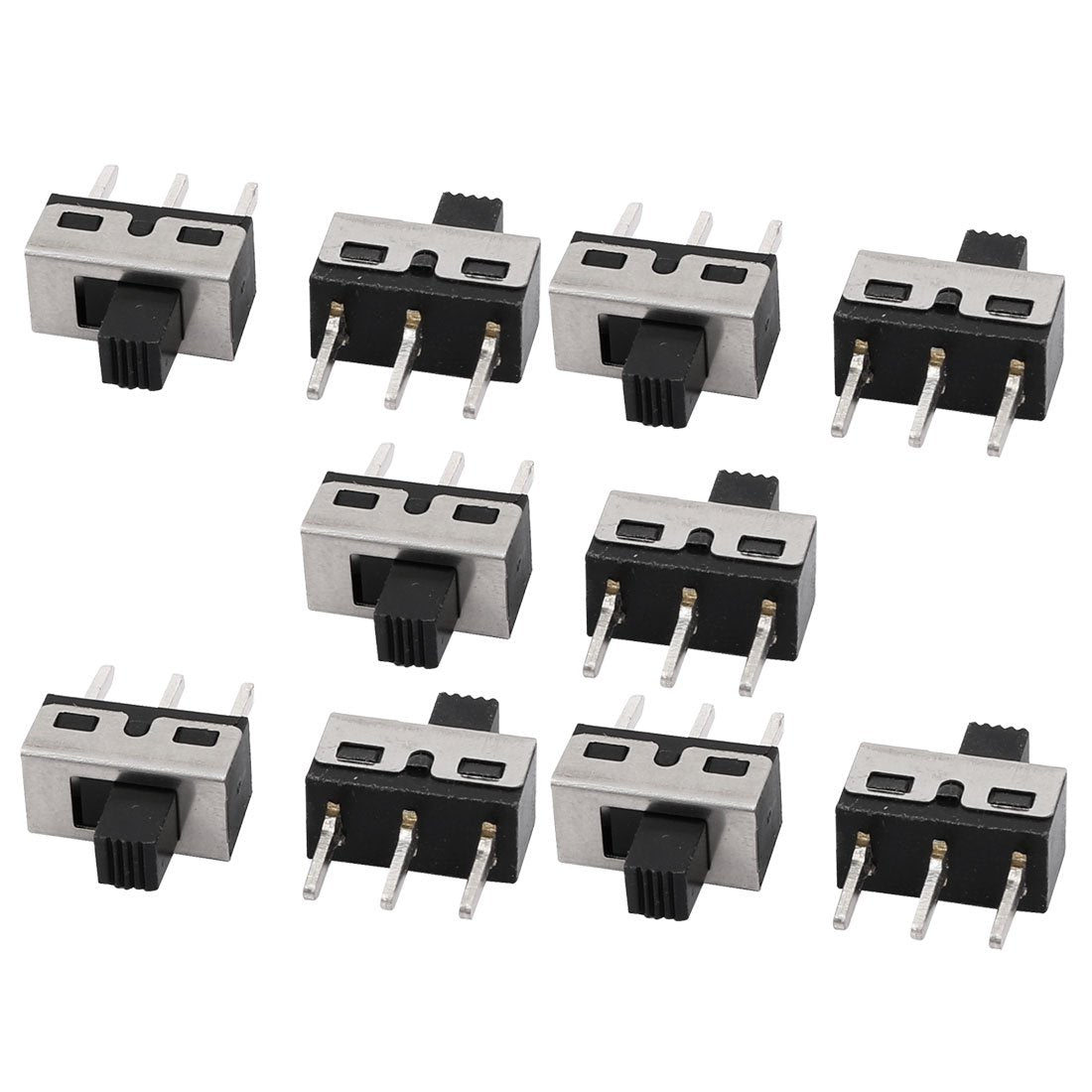 10Pcs AC 125V 3A 2 Position SPDT 3 Terminal PCB Mounting Horizontal Mini Slide Switch