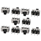 10Pcs AC 125V 3A 2 Position SPDT 3 Terminal PCB Mounting Horizontal Mini Slide Switch
