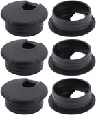 1.4 Inch Desk Grommet Black(6 Pack), Wire Cable Hole Cover Plastic Wire Grommet for Office PC Computer Desk Cord Management