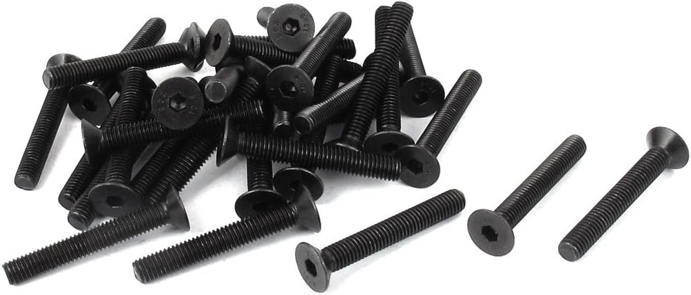 M5x35mm Carbon Steel Countersunk Head Hex Socket Screw 30pcs