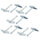 M5 x 75mm Male Thread Spring Loaded Hollow Wall Round Head Toggle Bolt 10pcs