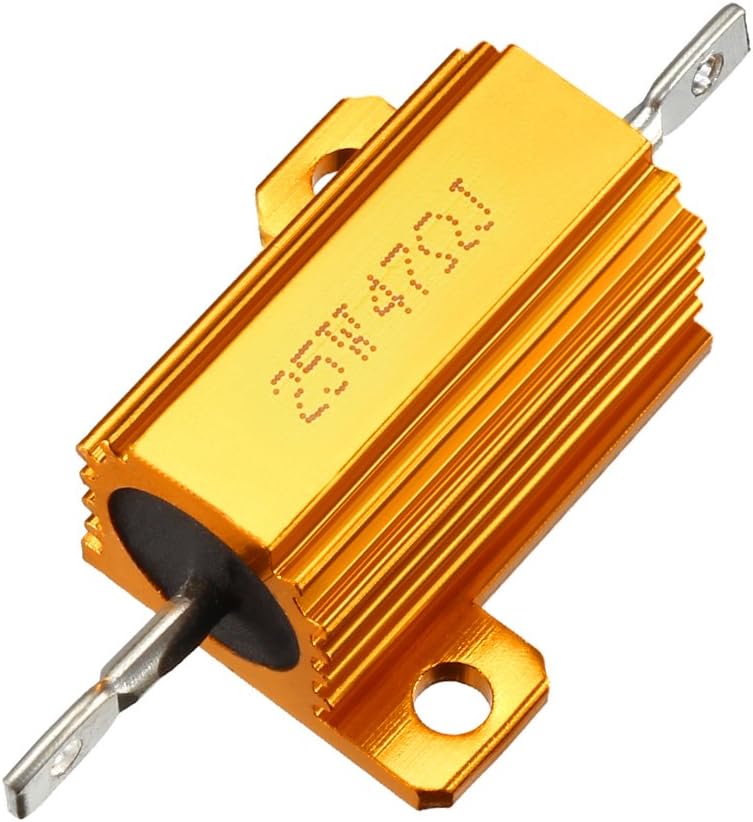 25W 47 Ohm 5% Aluminum Housing Resistor Screw Chassis Mounted Aluminum Case Wirewound Resistor Load Resistors Gold Tone 1 pcs
