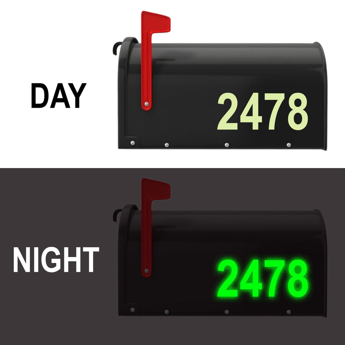 30 Numara, 2.4" Parlaklık özelliğine sahip Posta Kutusu Numarası Sticker Paketi