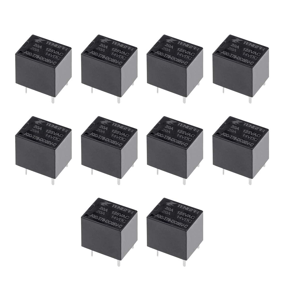 10 Pcs JQC-T78-DC05V-C DC 5V Coil SPDT 5 Pin PCB Electromagnetic Power Relay