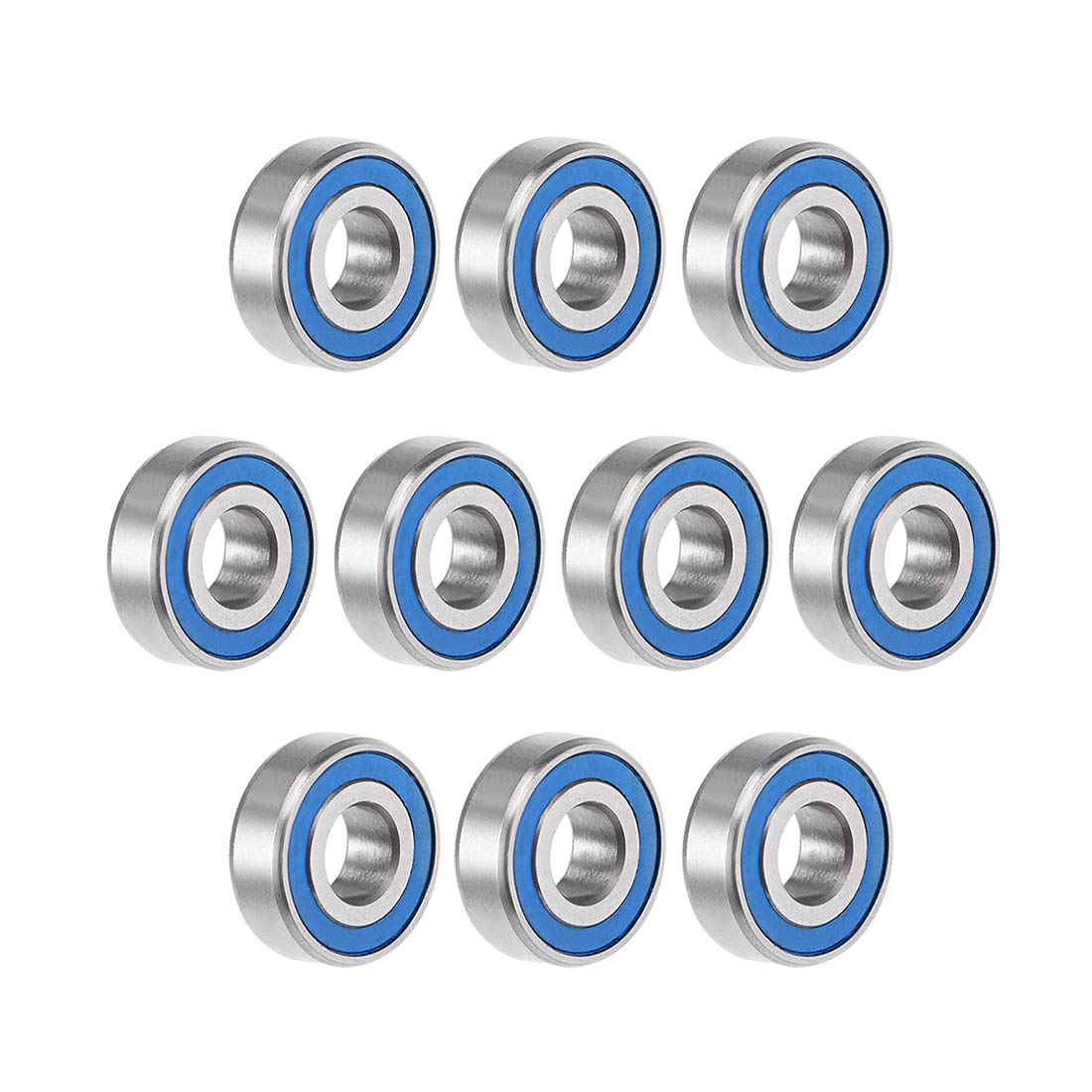 MR125-2RS Deep Groove Ball Bearings 5mm x 12mm x 4mm Double Sealed Chrome Steel Blue Cover P6(ABEC3) 10pcs