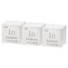 3 Pcs Indium Cube, 0.39 Inch High Density Metal Element Cube for Chemical Elements Collection, Science Education Experiment Application, Silver