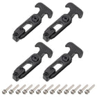 4 Set Rubber Flexible T-Handle Draw Latches 4.4 Inch Latch Hasp for Tool Box, Cooler, Golf Cart, Engineering Machine Hood, Black