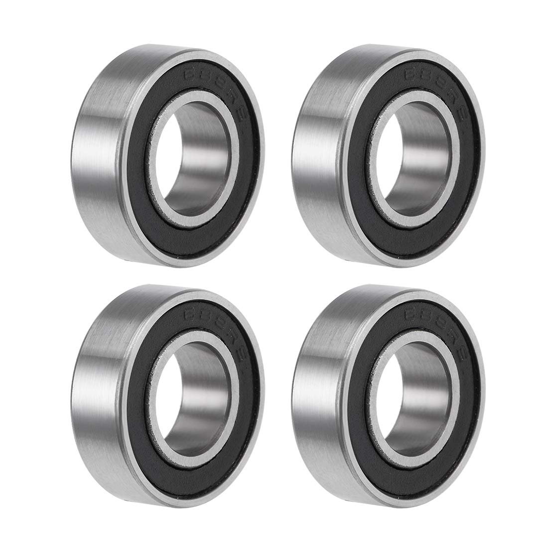 688-2RS Deep Groove Ball Bearings 8mm Inner Dia 16mm OD 5mm Bore Double Sealed Chrome Steel Z2 4pcs