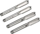 Metric Machine Tap Set M8 and M10 H2 High Speed Steel HSS Uncoated 3 Straight Flutes Thread Tapping DIY Tool 4pcs