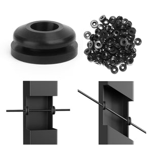 LinkMejor 300Pack Negru Cablu Railing Grommeturi din Cauciuc pentru Post Metalic CB28