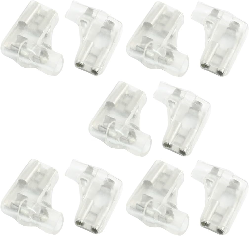 10 Pcs 6.3mm Right Angle L Type Crimp Terminal Spade Connector W Cover
