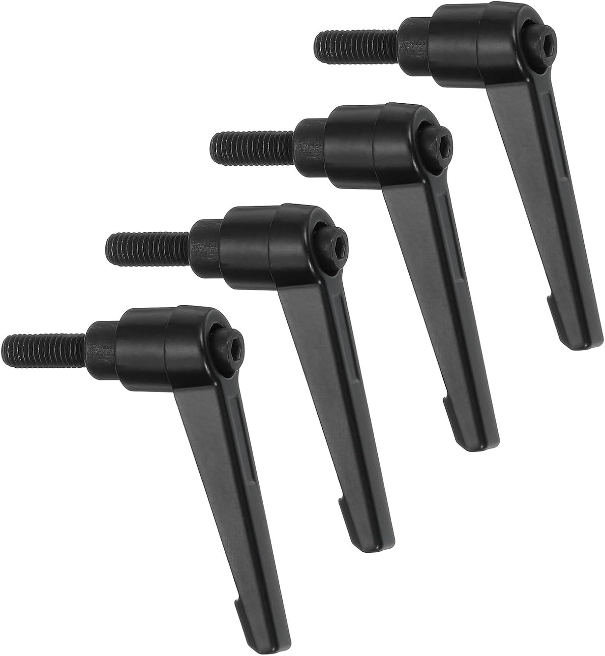 4Pcs M8 x 16mm Vis à vis réglable avec poignée mâle filetée bouton poussoir à vis sans fin déverrouillage rapide pour machine lathe, Noir
