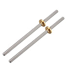 200mm Length T8 8mm Dia Stainless Steel Lead Screw Rod with Copper Nut for 3D Printer Z Axis (2pcs)
