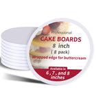 LinkMejor 8Pcs Cake Boards 8 Inch Round,White Sturdy 1/2 Inch Cake Drum,8 Inch Cake Boards,Disposable Cake Plates,Corrugated Cake Base Cake Drums for Father's Day