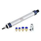 Pneumatic Air Cylinder 20mm Bore 125mm Stroke with Y Connector and Quick Fittings, MAL 20x125, for Automatic Equipment