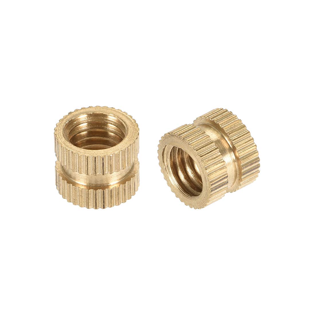 Knurled Insert Nuts, M8 x 8mm(L) x 10mm(OD) Female Thread Brass Embedment Assortment Kit, 15 Pcs