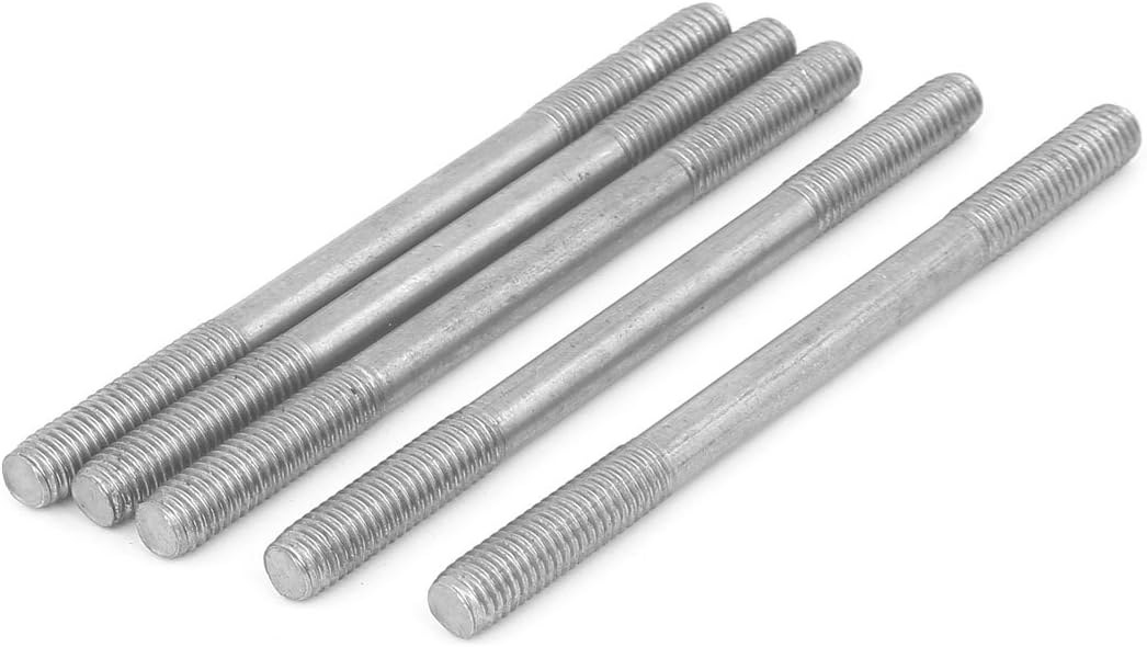 a16071500ux0818 M8 x 110mm Tight Adjustable Push Double End Thread Stud Teeth Rod 5pcs