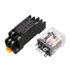 JQX-13FL AC 220v/ 240V Coil 8Pin 35mm Rail Red Light Power Relay w Socket