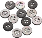 12 Pcs Natural Shell Buttons, 4 Hole Mother of Pearl Buttons 12mm Sewing Craft Button for Shirt Sewing DIY Crafts Decoration, Colorful Black