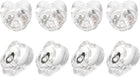 8Pcs Silicone Earring Backs, Soft Clear Earring Stoppers Replacement Heart Shape Earring Backs for Studs Fish Hook Earrings, 3.8mm Silver